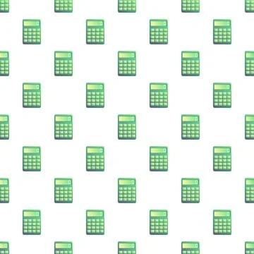 Green calculators creating a seamless pattern background Stock Illustration
