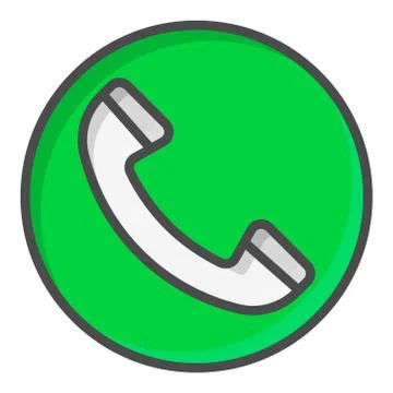 Green Call button. Vector symbol Stock Illustration