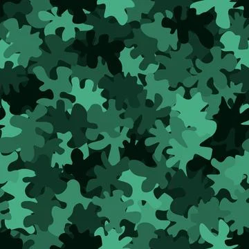 Green camouflage pattern background seamless vector illustration Stock Illustration