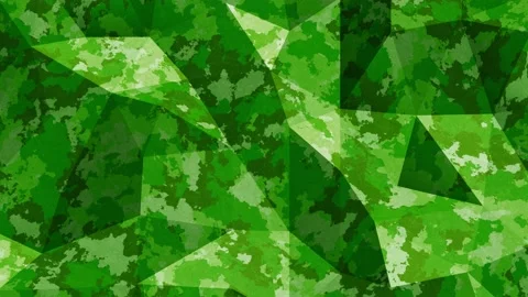 Green camouflage pattern moving polygonal surface looping 3D animation Stock Footage 201874781