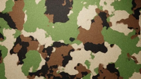 Green camouflage texture pattern moving in a seamless loop Stock Footage 347808672