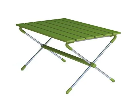 Green camping table 3D 스톡 일러스트