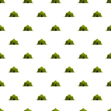 Green camping tent pattern for outdoor adventures イラスト素材