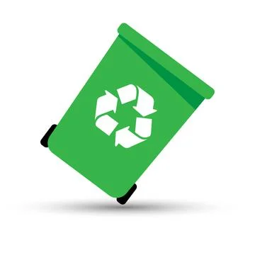 Green can garbage Stock Illustration