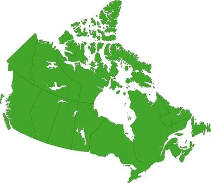 Green canada map Stock Illustration
