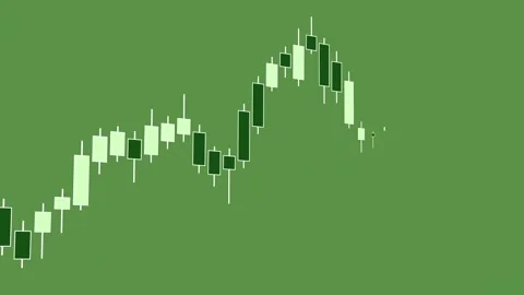 Green candle stick chart moving up, stock market and exchange. Stock Footage 296831237