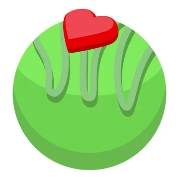 Green candy ball icon isometric vector. Cake dessert Stock Illustration