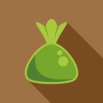 Green candy wrapper icon with long shadow Stock Illustration