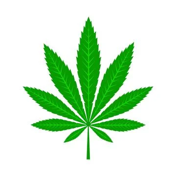 Green cannabis leaf. Stock Illustration