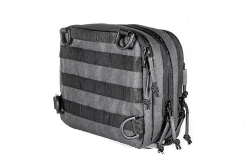 Green Canvas Backpack Isolated on White. Front View of Modern Waterproof Camp Stock Photos