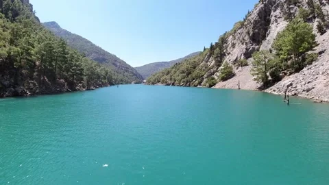 Green canyon turkey boat float time lapse Stock Footage 143546525
