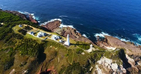 Green Cape Point Perpendicular Lighthouse Stock Footage 199946809