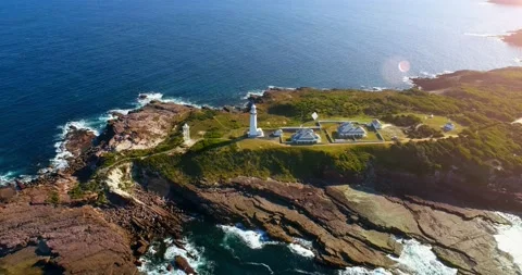 Green Cape Point Perpendicular Lighthouse Stock Footage 199947154