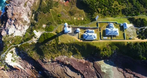 Green Cape Point Perpendicular Lighthouse Stock Footage 199947254