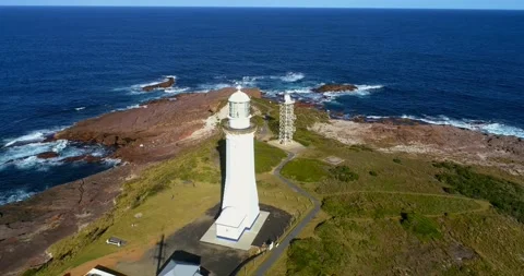 Green Cape Point Perpendicular Lighthouse Stock Footage 199947427
