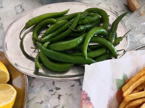 Green capsicum Stock Photos