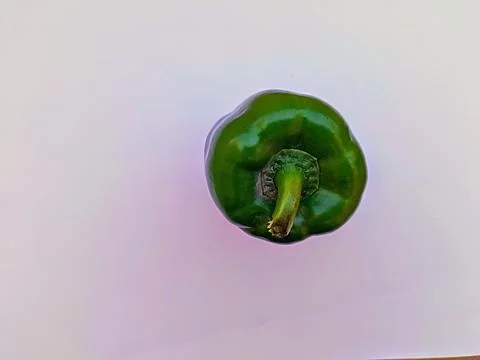 Green capsicum on a white background Foto stock