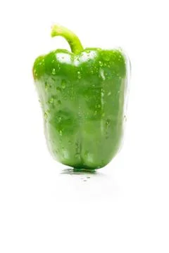 Green Capsicum On White Photos
