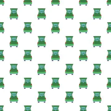 Green car back view seamless pattern background Stock Illustration