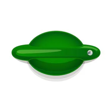 Green car door handle vector over white background Illustration