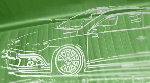 Green car Stock Footage 12725557
