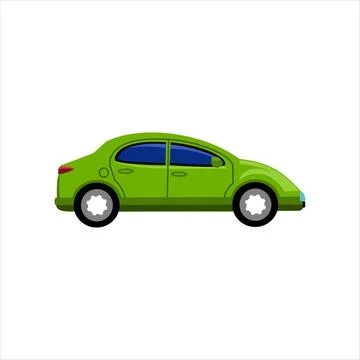 Green car isolated on white background. Car illustration in flat style Stock Illustration