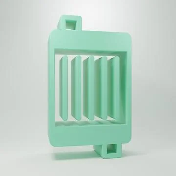 Green Car radiator cooling system icon isolated on grey background. Minimal.. Stock Illustration