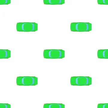 Green car top view pattern seamless vector Stock Illustration