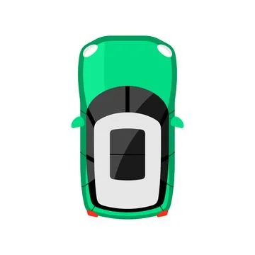 Green car top view vector illustration Stock Illustration