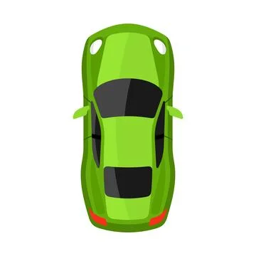 Green car top view vector illustration Illustrazione stock