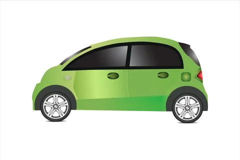 Green car on white background 스톡 일러스트