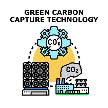 Green carbon capture technology managing environmental emissions Stock Illustration