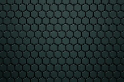 Green carbon fiber hexagon pattern. Stock Illustration