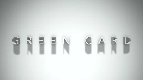 Green card 3D title animation with shadows on a white background Stock Footage 296912790