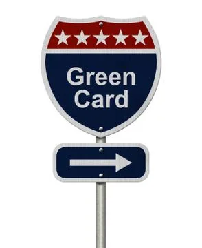 Green Card this way Stock Illustration