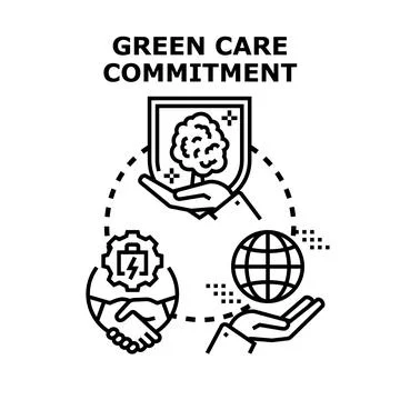 Green care commitment for environmental protection and sustainable developmen Stock Illustration