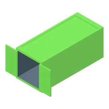 Green cargo container opening doors for transportation Stock Illustration