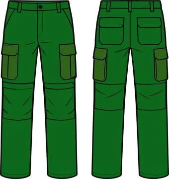 Green cargo pants Stock Illustration