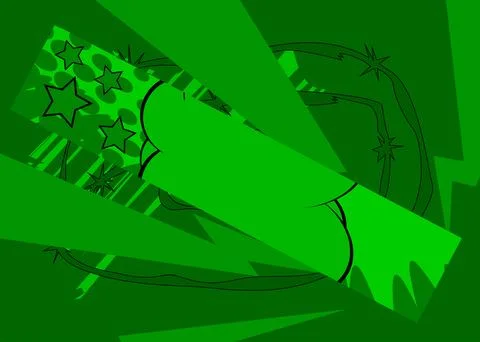 Green cartoon background, comic book abstract backdrop. Retro vector comics.. Stock Illustration