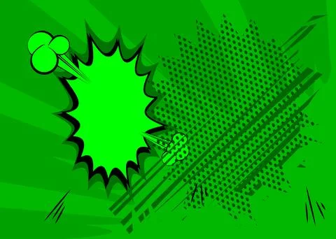 Green cartoon background, comic book abstract backdrop. Retro vector comics.. 스톡 일러스트