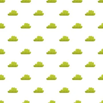 Green cartoon bushes seamless pattern on white background Illustrazione stock
