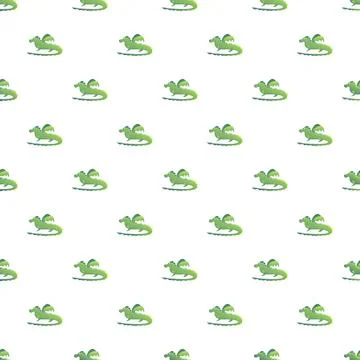 Green cartoon dragon seamless pattern background for children Stock Illustration