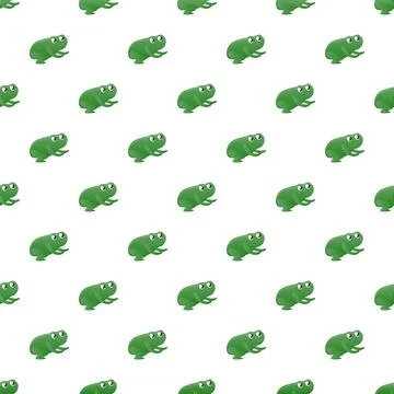 Green cartoon frog pattern creating seamless background 스톡 일러스트