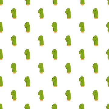 Green cartoon snake heads pattern repeating background 스톡 일러스트