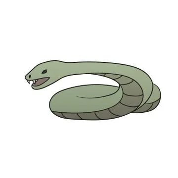 Green cartoon snake Stock-Illustration