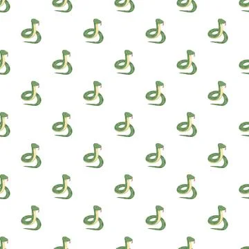 Green cartoon snake seamless pattern background 스톡 일러스트