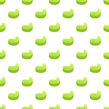 Green cartoon sofa seamless pattern over white background Illustrazione stock