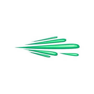 Green cartoon speed lines motion blast effect Stock Illustration