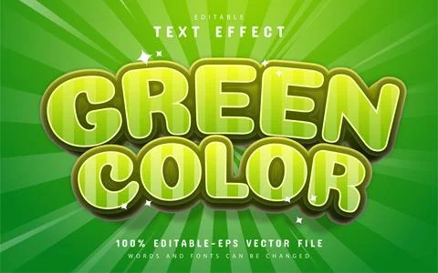 Green cartoon style text effect editable 스톡 일러스트
