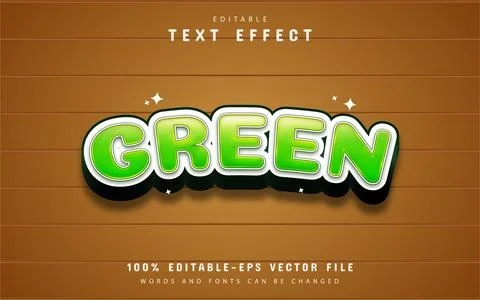 Green cartoon text effect Stock Illustration